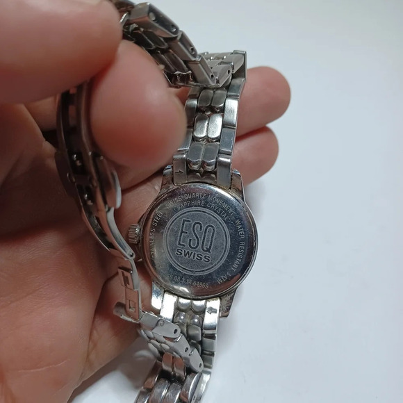ESQ Ladies Stainless Steel Quartz Diamond Bezel Mother of Pearl Dial Watch see p - Picture 4 of 5